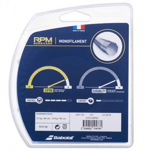 Тенісні струни для ракетки Babolat RPM HURRICANE 12M (Комплект,12 метрів) 241141/101